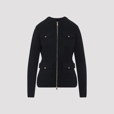 Moncler Padded-panel Zip-up Cardigan In Blue