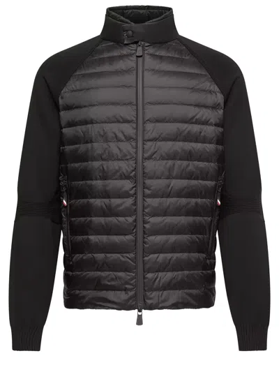 Moncler Cardigan Imbottito In Black