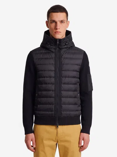 Moncler Cardigan Imbottito Con Zip In Black