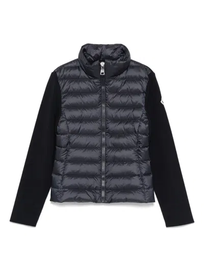 Moncler Kids' Zip-up Padded Cardigan In Blue