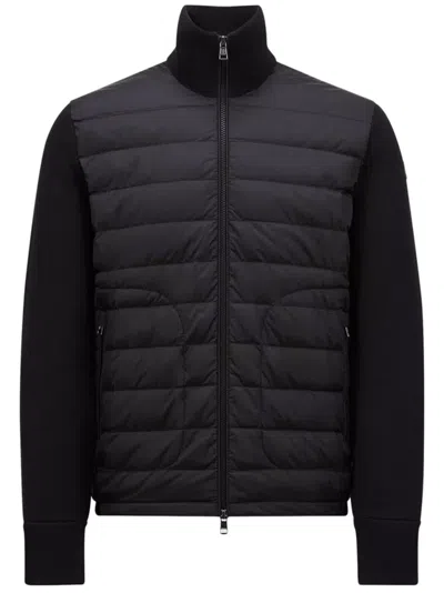 Moncler Down-paneled Wool And Cashmere Jacket In Black