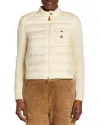 Moncler Wool Zip-up Cardigan Down Jacket In Neutral