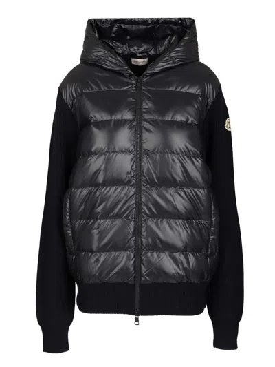 Moncler Cardigan Knitwear Blue In Black