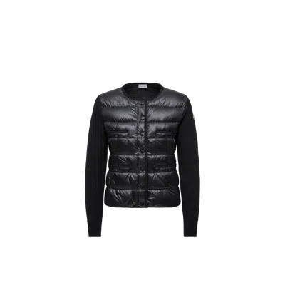 Moncler Padded Wool Cardigan Black