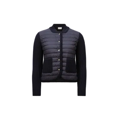 Moncler Padded Wool Cardigan Blue