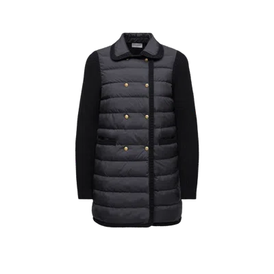 Moncler Wool & Cashmere Padded Cardigan, Women, Black, Size: Xs
