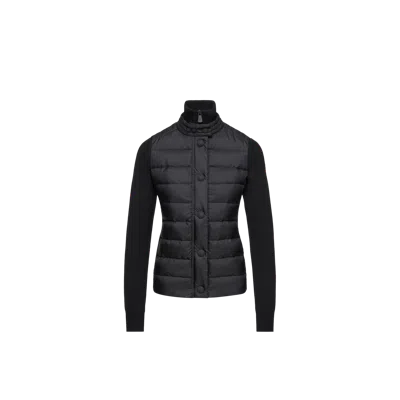 Moncler Cardigan Matelassé En Laine, Femme, Noir, Taille: Xs In Black