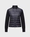 Moncler Cardigan Padded Wool Zip-up In Black