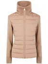 Moncler Padded Wool Zip-up Cardigan Clothing In Brown