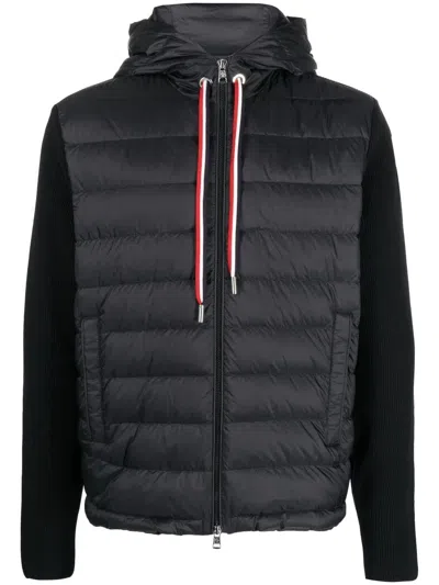 Moncler Padded Knitted Jacket In Blue
