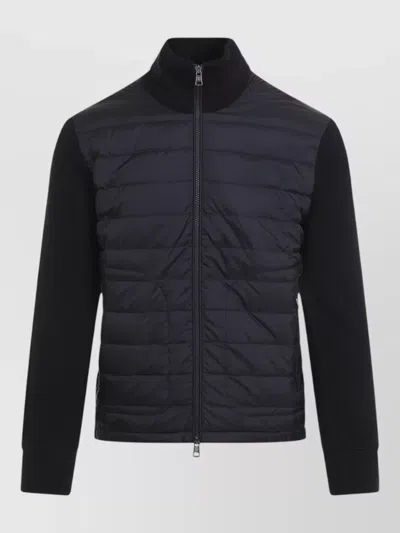 Moncler Cardigan Tricot Jacket Tech Front In Black