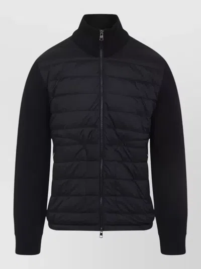 Moncler Cardigan Tricot Jacket Tech Front In Black