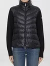Moncler Womens Black Funnel-neck Brand-patch Regular-fit Shell-down Jacket In Multi