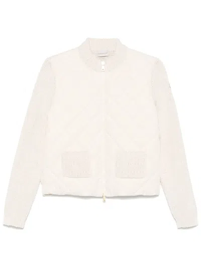 Moncler Cardigan Tricot In Neutral