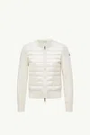 Moncler Padded Wool Zip-up Cardigan In White