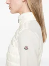 Moncler Ivory Wool Zip-up Padded Cardigan In White