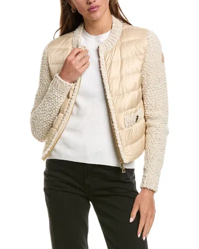 Moncler Padded Zip-up Cardigan In Neutral