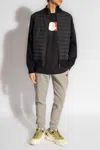 Moncler Cardigan With Down Front In Navy Blue
