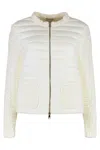 Moncler Cardigan With Padded Front Panel In White