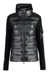 Moncler Cardigan With Padded Front Panel In Black