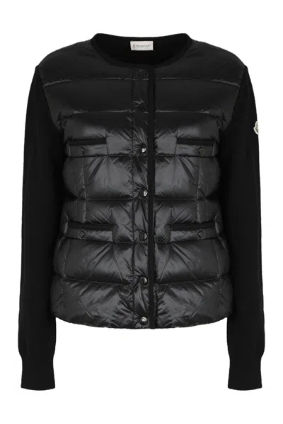 MONCLER MONCLER CARDIGAN WITH PADDED FRONT PANEL