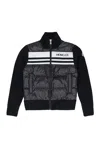 Moncler Kids Logo Shell And Wool Cardigan (12-14 Years) In Blue