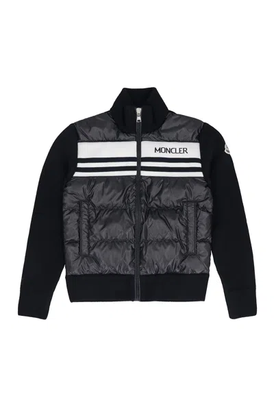 MONCLER CARDIGAN WITH PADDED FRONT PANEL