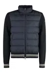 Moncler Long Sleeve Cardigan With Full-zip Closure In Blue