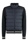 Moncler Cardigan En Coton Matelassé In Blue