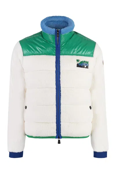 Moncler Cardigan With Padded Front Panel In Multicolour