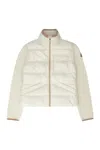 Moncler Cardigan With Padded Front Panel In Panna