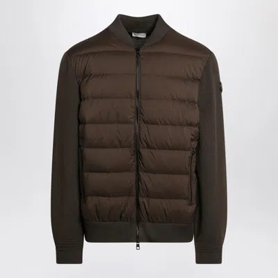 MONCLER MONCLER  CARDIGAN WITH PADDED NYLON KNIT SLEEVES