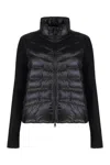 Moncler Cardigan With Padded Panels In Black