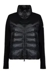 Moncler Cardigan With Padded Panels In Black