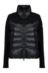 Moncler Cardigan With Padded Panels In Black