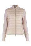 Moncler Padded Panel Knit Cardigan In Pink
