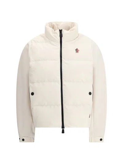 Moncler Cardigan With Sleeves In Contrast In Gray