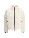 Moncler High Collar Fleece Pullover With Elastic Hem In White