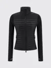 Moncler Quilted High Collar Long Sleeve Cardigan In Black