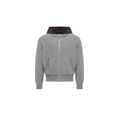 Moncler Kids' Cardigan Zippé À Capuche En Laine Et Cachemire, Garçons, Gris, Taille: 8a In Gray