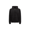 Moncler Cardigan Zippé En Coton Et Néoprène In Black