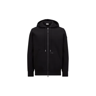 Moncler Neoprene Zip-up Hoodie Black