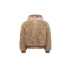 Moncler Teddy Zip-up Hoodie Beige In Brown
