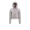 Moncler Cardigan Zippé Et Matelassé En Laine Et Teddy In Gray
