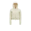 Moncler Cardigan Zippé Et Matelassé En Laine Et Teddy In White
