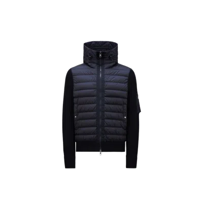 MONCLER PADDED ZIP-UP CARDIGAN, MEN, BLUE, SIZE: S