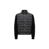 Moncler Cardigan Zippé Matelassé En Coton In Black