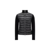 Moncler Ribbed Wool And Quilted Shell Down Jacket In Black
