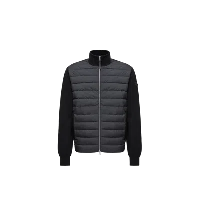 Moncler Cardigan Zippé Matelassé En Laine Et Cachemire