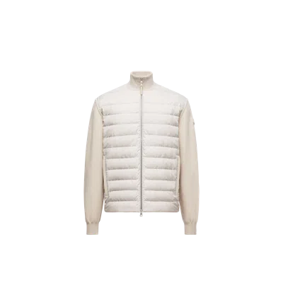 Moncler Cardigan Zippé Matelassé En Laine Et Cachemire